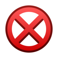 Red cross sign representing cancel, stop, or negative symbol png
