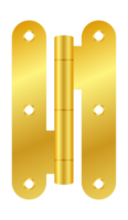 Golden door hinge connecting two parts, symbolizing union and functionality png