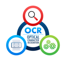 Optical character recognition showing converting scanned document using smartphone and processing information png