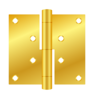 Golden door hinge connecting two parts, symbolizing union and security png