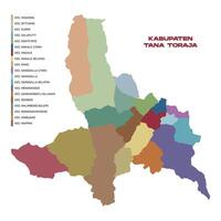 Tana Toraja Regency Map vector