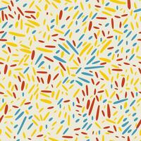 Bright abstract seamless pattern with colorful yellow, red and blue drops on light beige background vector