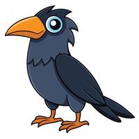 Cartoon crow with big eyes and a big beak vector