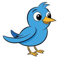 A cartoon blue bird with a big beak vector