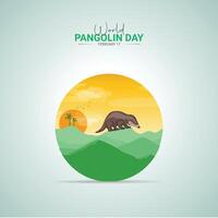 World Pangolin Day. The third Saturday in February. Gradient background vector