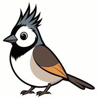 A cartoon bird with a mohawk on its head vector