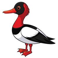 A cartoon duck with red and black feathers vector