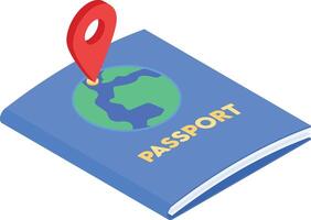 Passport with Location Pin vector