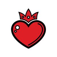 Heart with crown icon isolated on white background vector