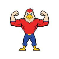Red Falcon Cartoon Mascot Design - Full Body on White Background vector
