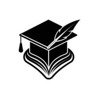 Graduation Cap Inside Wreath - Elegant Icon on White Background vector