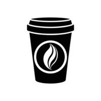 Modern Coffee Cup Icon - Black Style Silhouette for Web and Stock vector