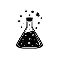 Erlenmeyer Flask Silhouette Design for Laboratory White Background vector