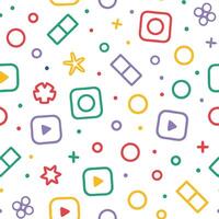 a colorful pattern with icons and squares vector