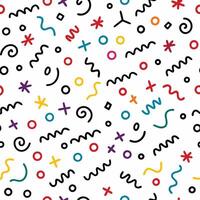 seamless pattern with colorful shapes and lines vector