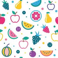 seamless pattern with fruits and berries vector
