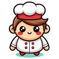 cartoon chef character with red hat and red eyes vector