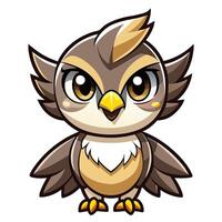 an owl with big eyes and a big beak vector