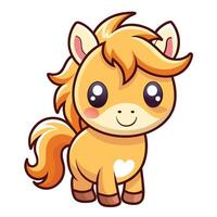 a cartoon horse with a big heart on its head vector