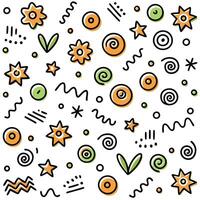 a pattern with various shapes and colors vector