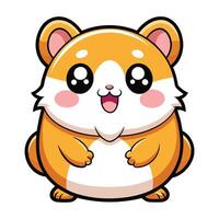 a cartoon hamster with big eyes and a smile vector