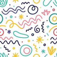 seamless pattern with colorful shapes and lines vector