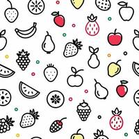 seamless fruit pattern with fruit icons vector