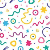 seamless pattern with colorful shapes and lines vector