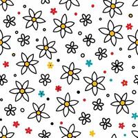 a pattern with flowers on a white background vector