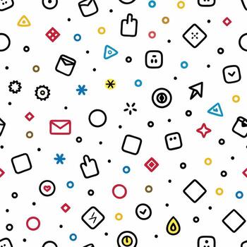 a seamless pattern with various icons and symbols vector