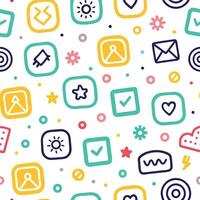 a colorful pattern with icons and symbols vector
