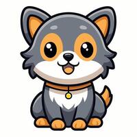 a cartoon dog with a collar and a collar vector