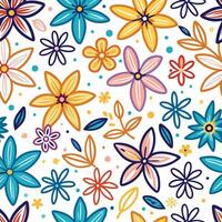 floral seamless pattern with colorful flowers vector