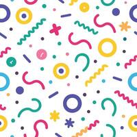 a colorful pattern with various shapes and symbols vector
