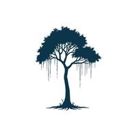 Simple Tree silhouette Style with white background design vector