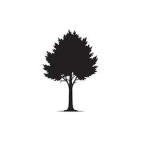 Simple Tree silhouette Style white background vector