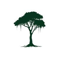 Simple Tree silhouette Style with background vector