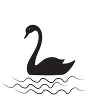 Creative simple Swan silhouette Style with white background design vector