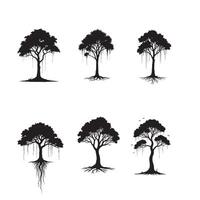 Simple Tree silhouette Style with white background vector