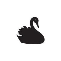 Creative simple Swan silhouette Style with white background vector