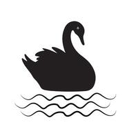 Creative simple Swan silhouette Style template vector
