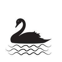 Creative simple Swan silhouette Style background design vector
