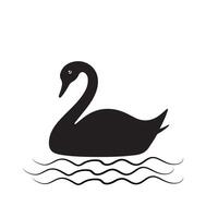 Creative simple Swan silhouette Style with design vector