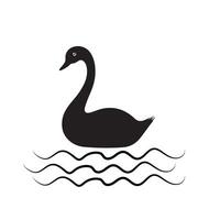 Creative simple Swan silhouette Style white background vector