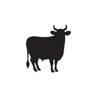 Simple Cow silhouette Style with white background design vector
