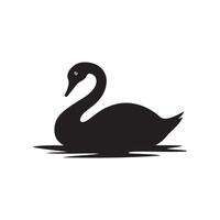 Creative simple Swan silhouette Style with background vector