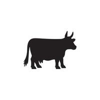 Simple Cow silhouette Style with background vector