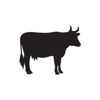 Cow silhouette Style with white background design vector
