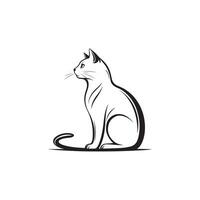 Creative Simple Cat silhouette white background vector
