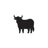 Simple Cow silhouette Style with white background vector